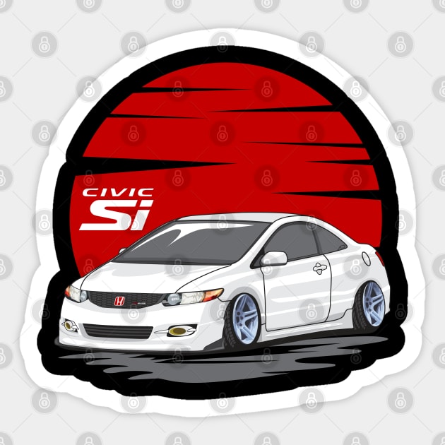 Honda Civic Si (White) Sticker by zevalia